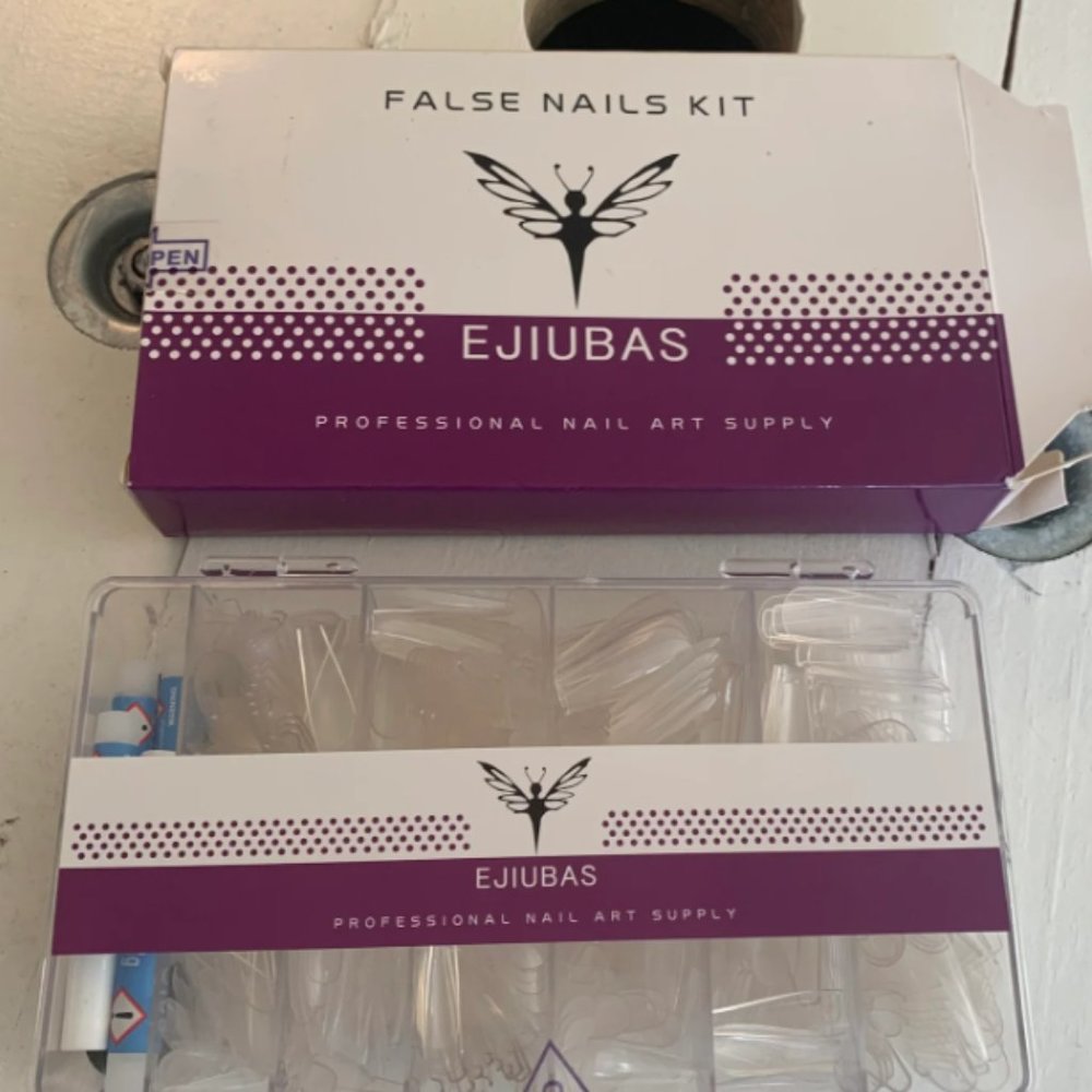 New Ejiubas False nails kit clear coffin ballerina